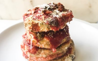 Almond Crusted Eggplant Parmesan