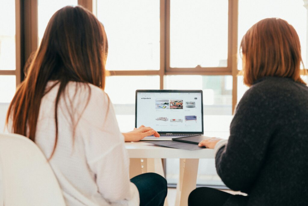 two women making a plan